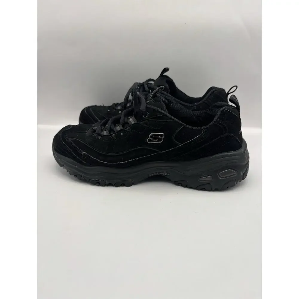Skechers D Lites Biggest Fan Black Sneakers Women Size 6.5